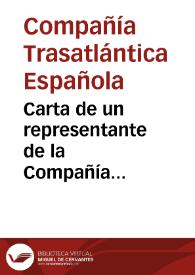 Carta de un representante de la Compañía Trasantlántica a Rafael Altamira. Cádiz, 10 de octubre de 1910