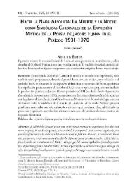  Hacia la Nada Absoluta: La Muerte y la Noche como Simbólicas Cardinales de la Expresión Mística de la Poesía de Jacobo Fijman el Período 1931-1970