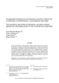 El discurso político en la Venezuela de Hugo Chávez: de la reforma constitucional a la enmienda (2007-2009)