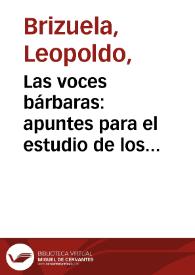 Las voces bárbaras: apuntes para el estudio de los 