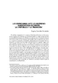 Los empresarios ante los regímenes democráticos en España: la II República y la Transición