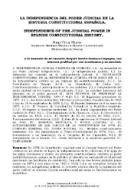 La independencia del Poder Judicial en la historia constitucional española 