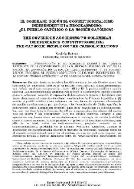 El soberano según el constitucionalismo independentista neogranadino: ¿El pueblo católico o la nación católica?