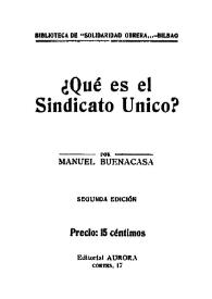 ¿Qué es el Sindicato Único?