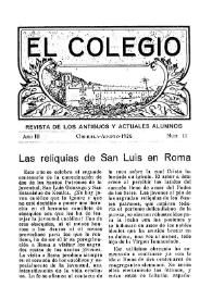 El Colegio : Revista de los Antiguos y Actuales Alumnos. Núm. 11, agosto de 1926