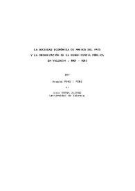 La Sociedad Económica de Amigos del País y la organización de la beneficencia pública en Valencia: 1801-1815