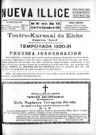 Nueva Illice (1913-1927). Núm. 428, 12 de septiembre de 1920