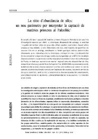 La ràtio d'abundància de sílex: un nou paràmetre per interpretar la captació de matèries primeres al Paleolític