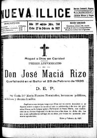 Nueva Illice (1913-1927). Núm. 748, 27 de febrero de 1927