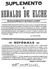 Heraldo de Elche :  Periódico Independiente. Suplemento, 2 de febrero de 1907