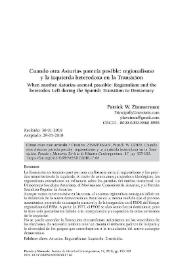 Cuando otra Asturias parecía posible: regionalismo y la izquierda heterodoxa en la Transición 