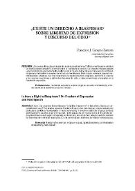 ¿Existe un derecho a blasfemar? Sobre libertad de expresión y discurso del odio