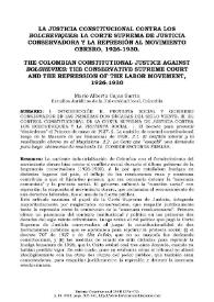 La justicia constitucional contra los bolcheviques: la Corte Suprema de Justicia Conservadora y la represión al movimiento obrero, 1926-1930