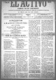 El Activo : Periódico Político Independiente y Defensor de los Intereses Morales, Materiales y Agrícolas de este Distrito Electoral. Núm. 30, 17 de diciembre de 1899