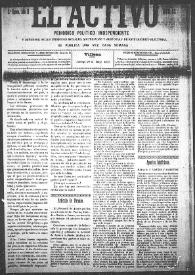 El Activo : Periódico Político Independiente y Defensor de los Intereses Morales, Materiales y Agrícolas de este Distrito Electoral. Núm. 52, 20 de mayo de 1900