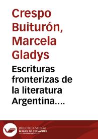 Escrituras fronterizas de la literatura Argentina. Bibliografía