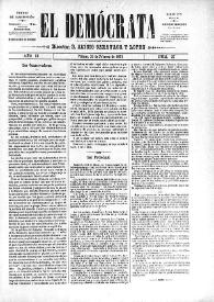 El Demócrata (Villena, Alicante)
. Núm. 27, 15 de febrero de 1891