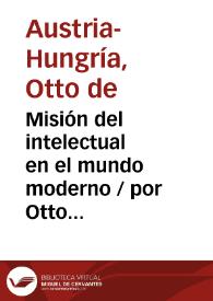 Misión del intelectual en el mundo moderno