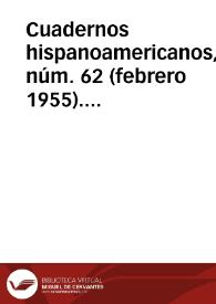 Cuadernos hispanoamericanos, núm. 62 (febrero 1955). Brújula de actualidad