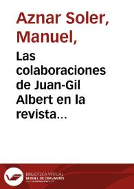 Las colaboraciones de Juan-Gil Albert en la revista 