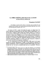 La obra poética de Juan Gil-Albert durante el exilio