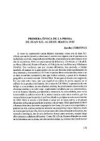 Primera época de la prosa de Juan Gil-Albert: hasta 1939