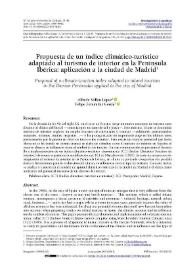 Propuesta de un índice climático-turístico adaptado al turismo de interior en la Península Ibérica: aplicación a la ciudad de Madrid