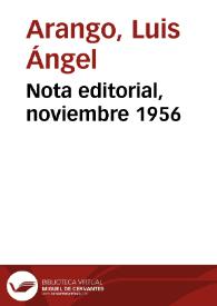 Nota editorial, noviembre 1956