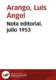 Nota editorial, julio 1953