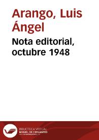 Nota editorial, octubre 1948