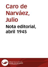 Nota editorial, abril 1945