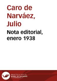 Nota editorial, enero 1938