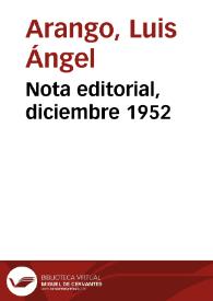 Nota editorial, diciembre 1952