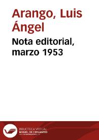 Nota editorial, marzo 1953