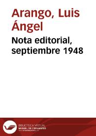 Nota editorial, septiembre 1948