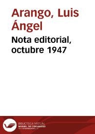 Nota editorial, octubre 1947