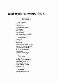 Literatura contemporánea. Salutación. El buen amigo. Años de luto. Bienvenida