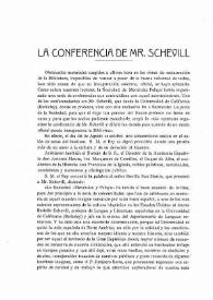 La Conferencia de Mr. Schevill