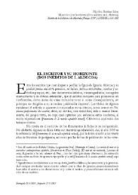 El escritor y su horizonte. (Dos inéditos de Aldecoa)