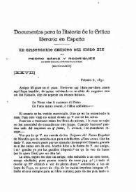 Documentos para la Historia de la Crítica literaria en España. Un epistolario erudito del siglo XIX (Continuación)