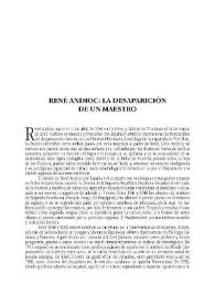 René Andioc. la desaparición de un maestro