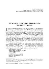 Geografía vital en la narrativa de Francisco Umbral