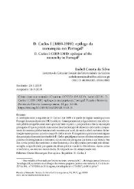 D. Carlos I (1889-1908): epílogo da monarquia em Portugal?