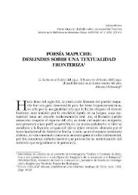 Poesía mapuche: deslindes sobre una textualidad fronteriza