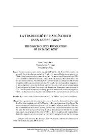 La traducció de Narcís Oller d’«Un llibre trist»