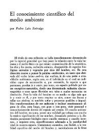 El conocimiento científico del medio ambiente