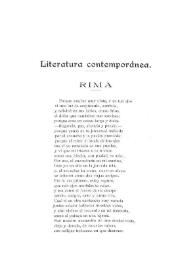 Literatura contemporánea. Rima