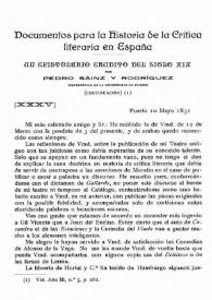 Documentos para la Historia de la Crítica literaria en España. Un epistolario erudito del siglo XIX (Continuación)