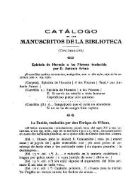 Catálogo de los manuscritos de la Biblioteca (Continuación)