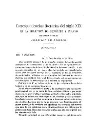 Correspondencias literarias del siglo XIX en la Biblioteca de Menéndez Pelayo